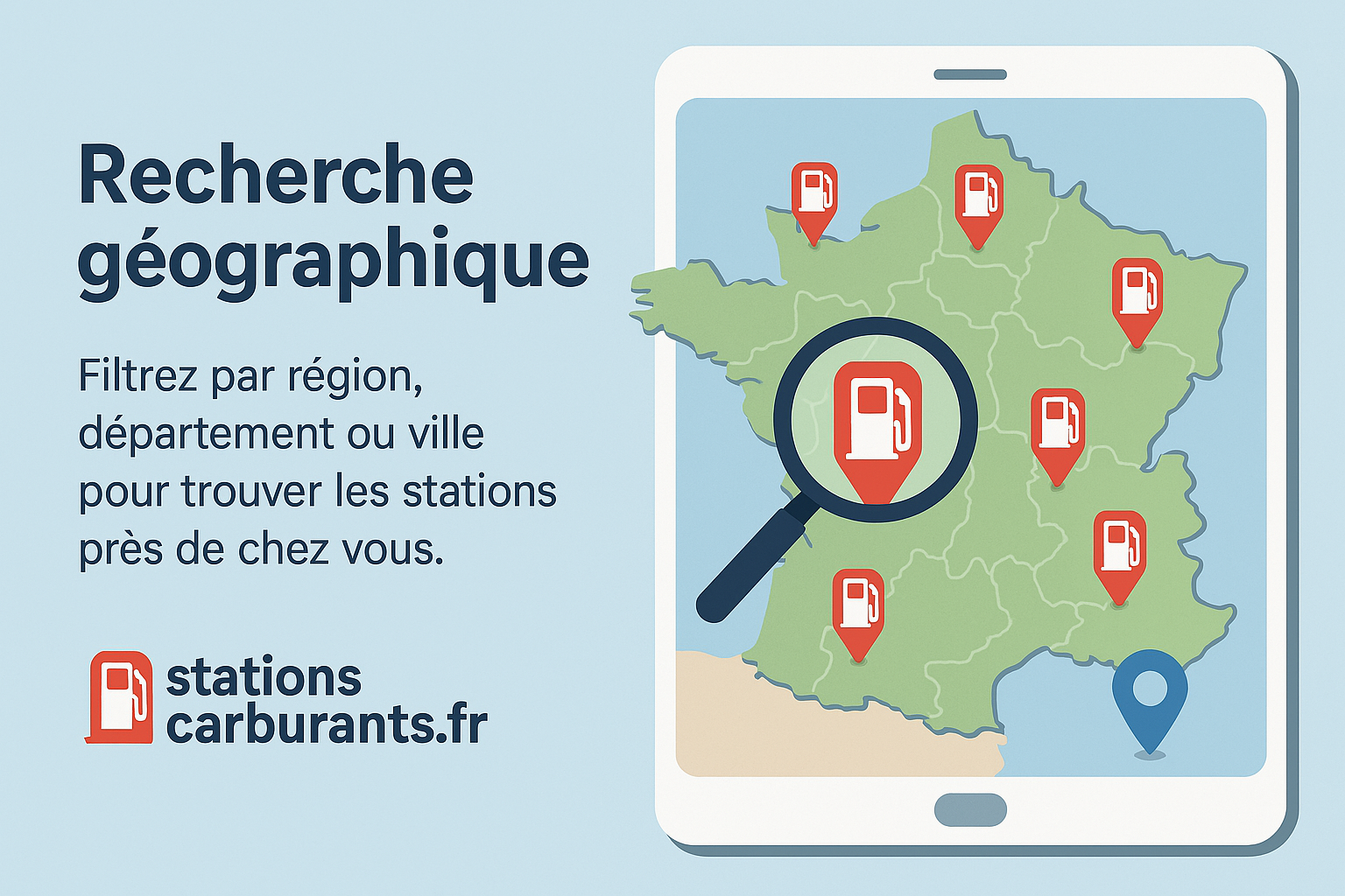 Interface de recherche géographique des stations